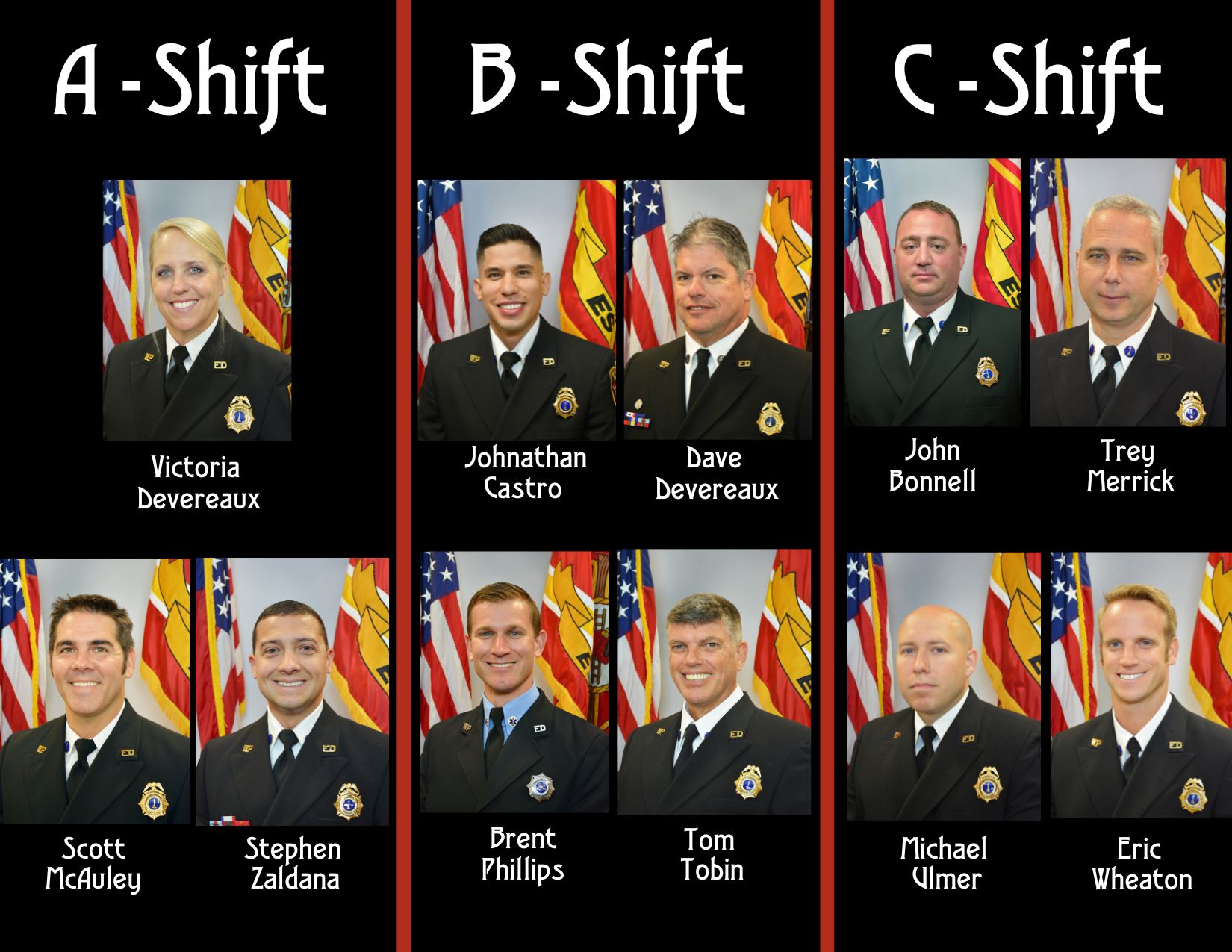 Group of Firefighter Lieutenants in Class A uniform picture.